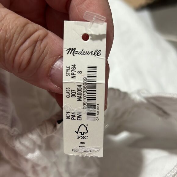 Madewell Square-Neck Mini Dress in 100% Linen in White NWT - Picture 9 of 14